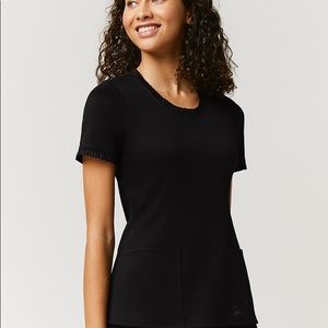 Jaanuu Ruffle Scoop Neck Scrub Top (Large)